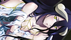 re 329461 albedo_(overlord) breast_hold cleavage dress horns maehara_momoko overlord torn_clothes wings