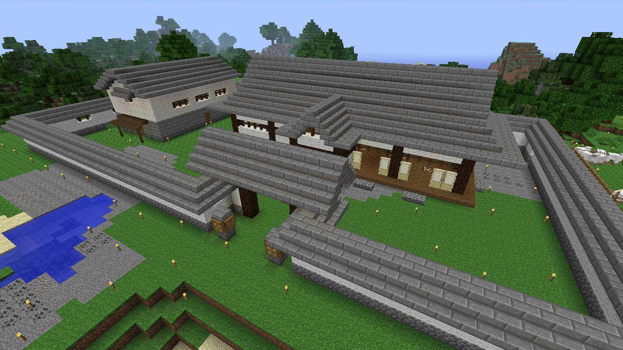 Enjoy Xbox360 Minecraft 家の塀と蔵が完成