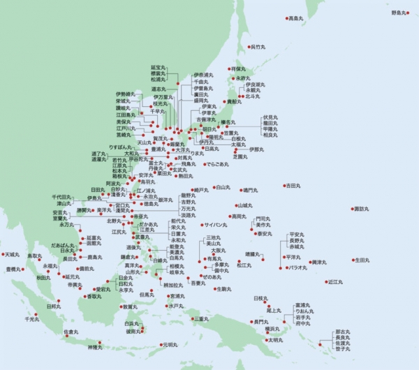 20150821 大東亜戦争船舶遭難位置図